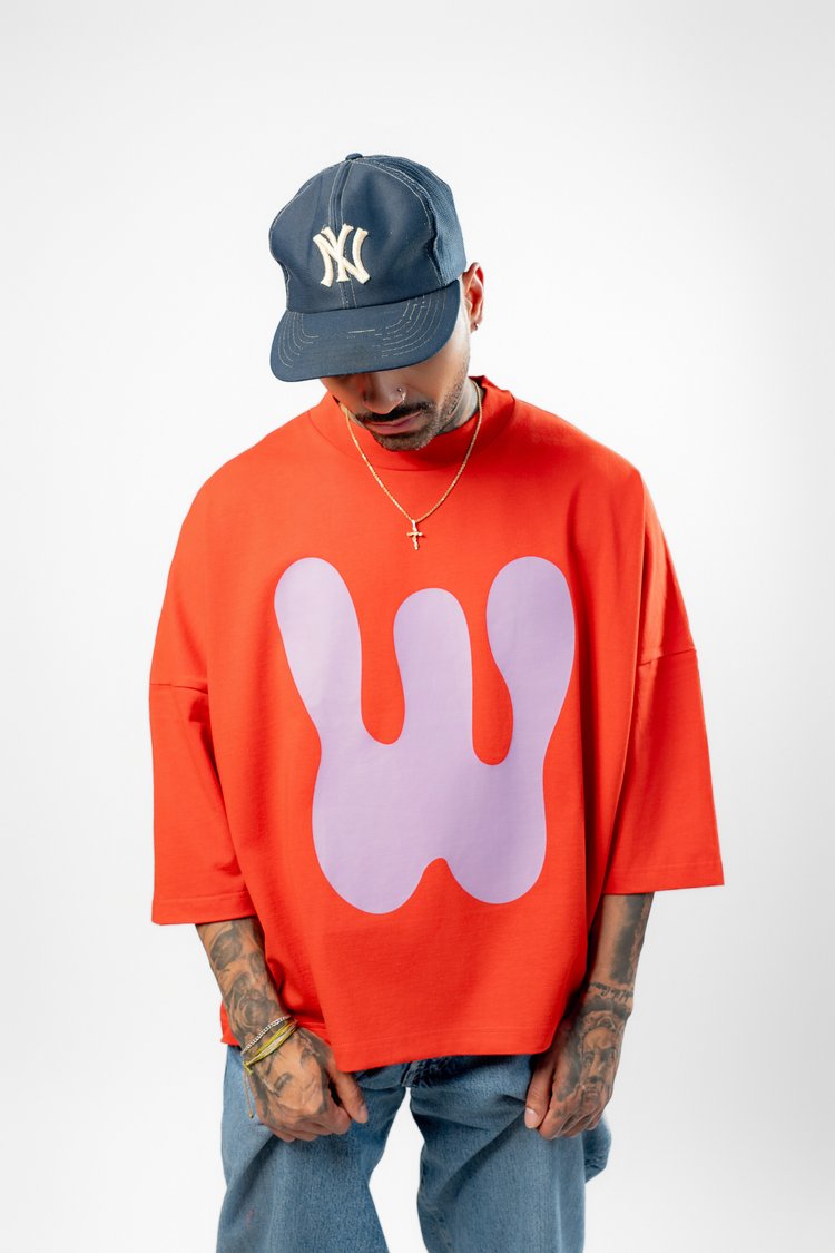 Noraj Oversized Tee - Fiery Red