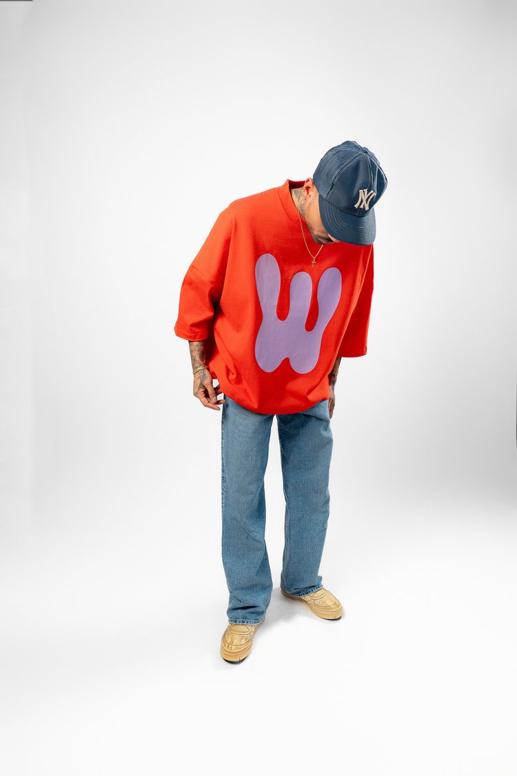 Noraj Oversized Tee - Fiery Red