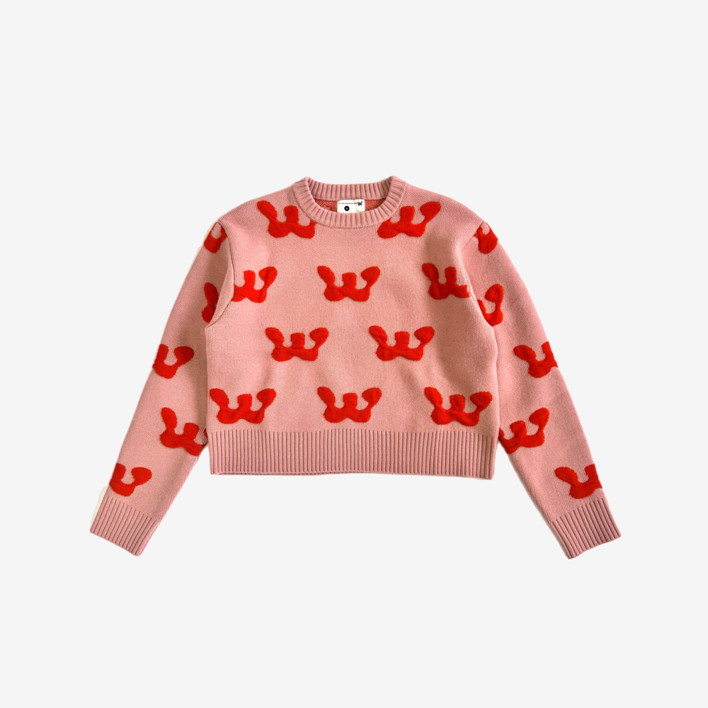 Owens Crew Knit - Strawberry/Mellow Rose