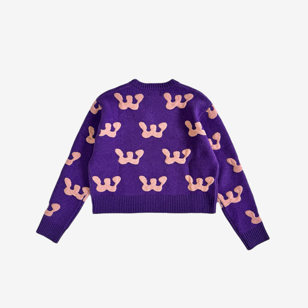 Owens Crew Knit Sweater - Deep Blue/Dusty Pink