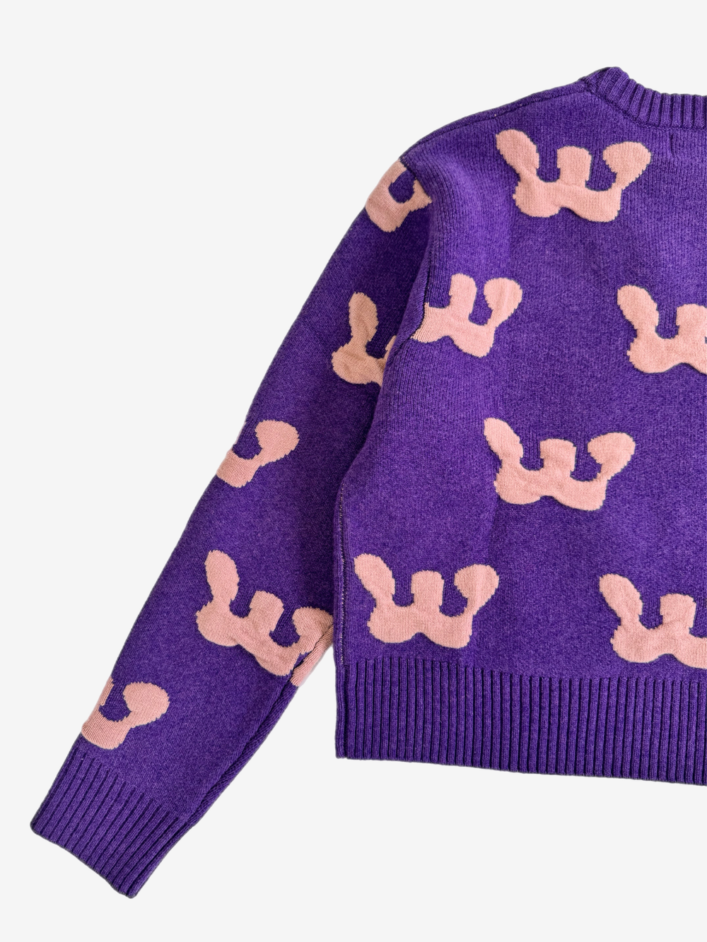 Owens Crew Knit Sweater - Deep Blue/Dusty Pink