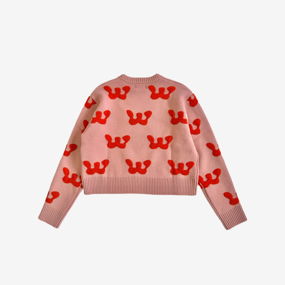 Owens Crew Knit - Strawberry/Mellow Rose